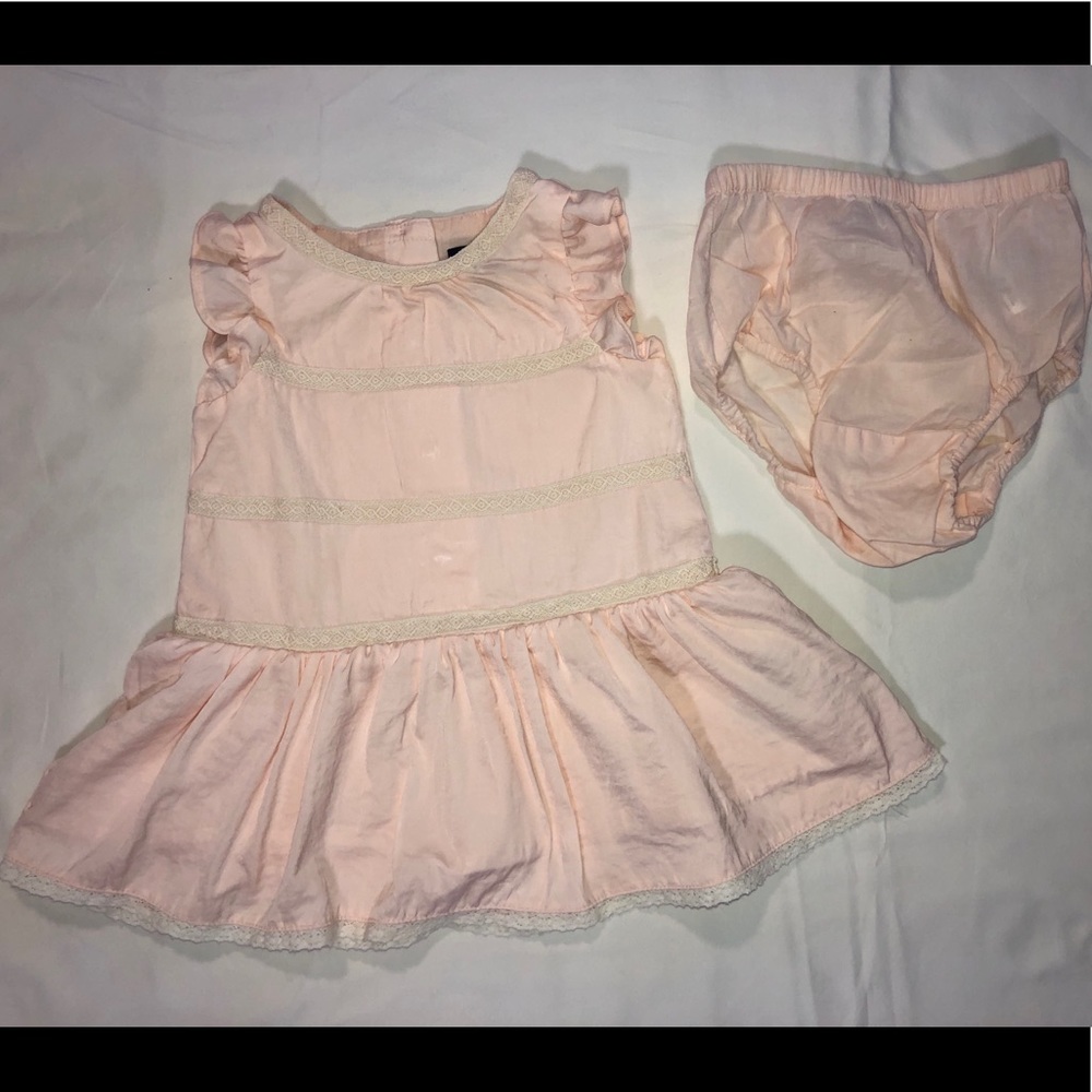 Baby Gap Pale Pink with Cream Accents Dress 12-18M